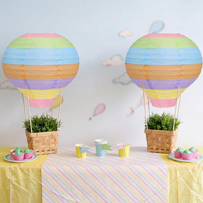 Meooeck 8 Sets Multicolor Hot Air Balloons Decorations Baby Shower Table - Image 6