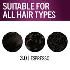 Schwarzkopf Keratin Permanent Hair Dye Cream, 3.0 Espresso, Professional Quality Color for Up to 100% Gray Coverage, Bond Enforcing System