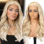 Light Blonde Synthetic Lace Front Wig,13×6 Curly Glueless Wigs for Women Daily Use 22IN（#R10119）