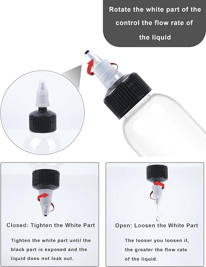 20 Pcs 8oz Plastic Squeeze Bottles with Twist Top Cap, 250ml Clear Dispensing Bottles, Empty Squirt Bottle for Liquids, Sauces, Arts, Crafts, Travel