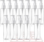 Cosywell Plastic Pump Bottles Dispenser TSA Approved 3.4oz 12 Pack Portable Refillable Container Clear Plastic Lotion Pump Dispenser Bottle for Facial Cleansing Oil Shampoo Shower Gel