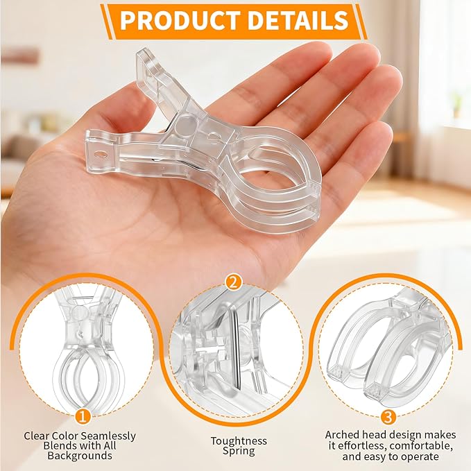 Muitcdo 10 Pack Balloon Arch Clips, Large Clear Spring Clamps - Image 4