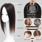 Hair Toppers for Real Human Hair, 360° 3D Human for Women with Thinning Hair Upgrade Middle Part Clip in Bangs Pieces for Women Daily (P4/27, 14 Inch-3D-Side)