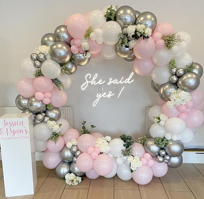 Silver Balloon Arch Kit, 18 12 10 5Inch Different Size Balloons - Image 7