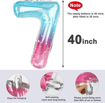 Number 7 Balloon 40 Inch for 7 17 Birthday Decorations, - Image 5