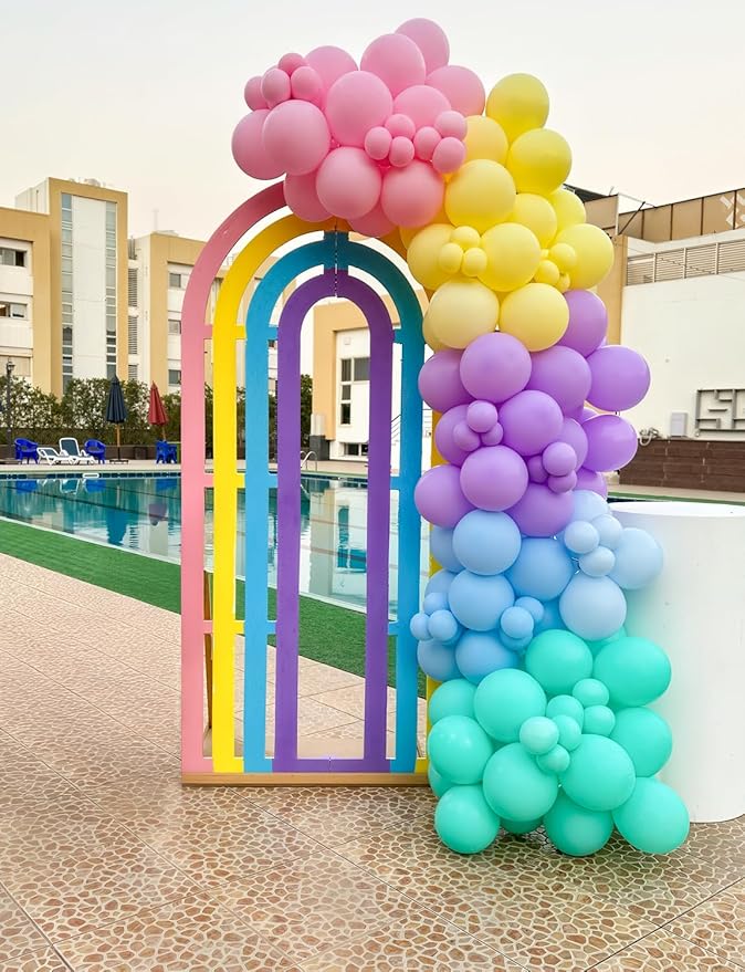 Pastel Rainbow Balloons Arch Garland Kit - Image 6