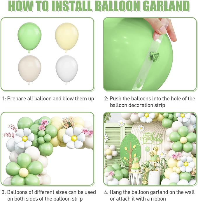 Daisy Balloon Garland Arch Kit - Image 5