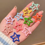 Star Hair Clips Snap Hair Barrettes Non Slip Star Hair Accessories Multiple Colors Metal Hair Clips for Girls Women -50PCS 1.18"