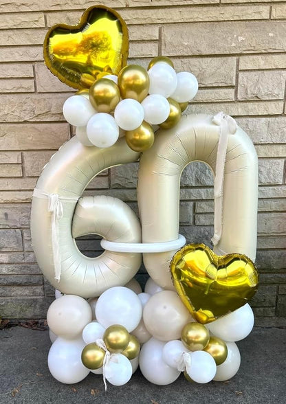 14 Balloon Numbers 40Inch for 14th Year Old Birthday Decorations, Cream | 40In - Image 3