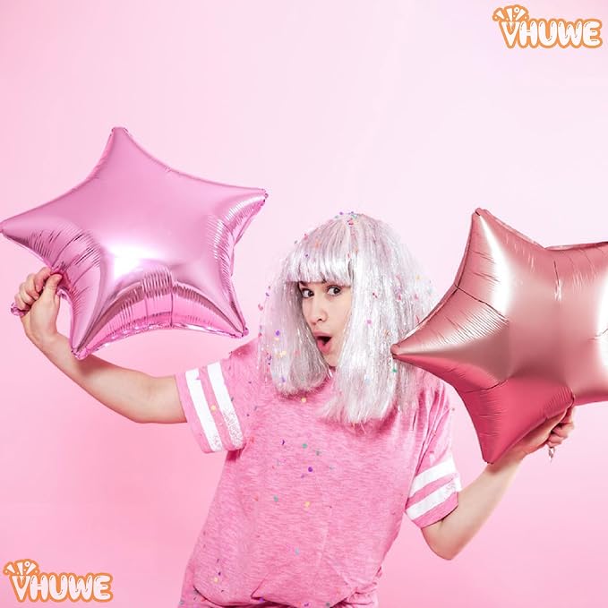 Pink Star Balloons 18 Inch - Image 2