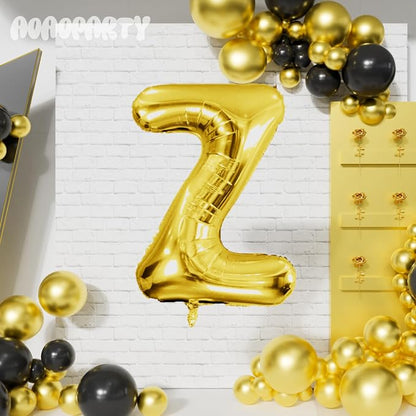 Letter Balloons Gold 40 Inch Z Large Giant Big Foil Mylar Balloon | - Image 4