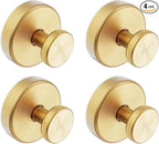 Suction Cup Hooks for Shower, Removable Towel Hooks for Bathroom Window Glass Door Wall, Bath Robe Looafh Hook for Hanging - 4 Pack, Gold1
