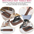 Larger Size Silicone Heat Resistant Mat for Curling Irons, Flat Irons, Hair Straightener and Other Hair Styling Tools, Portable Hot Tools Pad Cover for Travel Vanity Salon(12.0" x 9.0")
