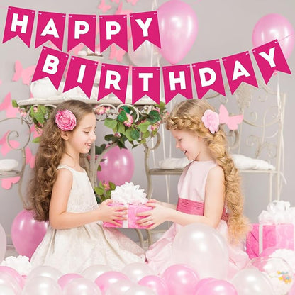 Hot Pink Happy Birthday Banner Sign - Image 3
