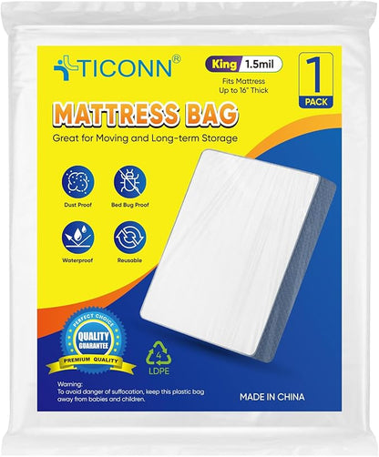 TICONN 1PK Plastic Mattress Bag by TICONN