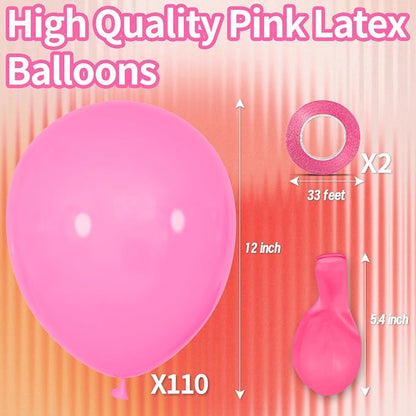 Pink Balloon 110pcs, 12 Inch Thickened Latex Party Balloons Helium Bright Color - Image 5
