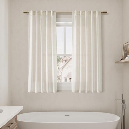 Linen Curtains 63 Inch Length 2 Panels Set - Image 7