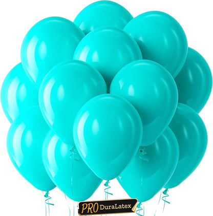 Pro Duralatex Teal Extra-Thick Balloons 100 Pack 12 inch | Turquoise Balloons by Bezente