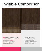 Youngsmile Invisible Tape in Hair Extensions Injection Human Hair Extensions #4 Chocolate Brown 18 Inch Injected Hair Tape in Extensions 20pcs 40g Straight (#4,18'')