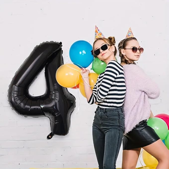 Number Balloons Black Party Balloon - Image 6