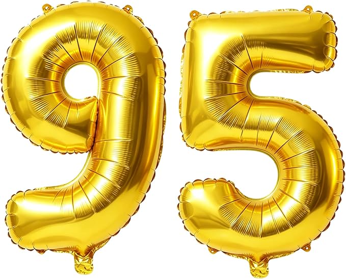 40 Inch Number 95 Balloons for 95th Birthday Party Decorations, 0-100 Gold by FOBELEC