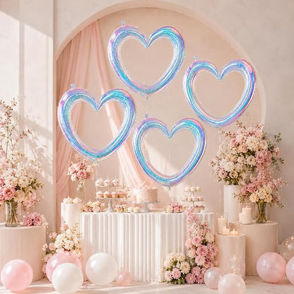 Iridescent Heart Balloons, Baby Shower, Engagement and Bridal Shower Decorations - Image 8