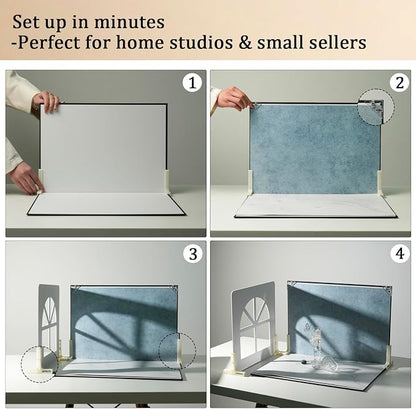 16 x 11.5 in Photo Backdrop Kit, 10 Sheets, 20 Patterns, 4 Shadow Boards | - Image 5
