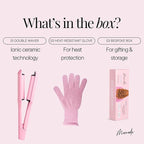Mermade Hair Deep Hair Waver Tool - Double 1" Barrel Iron for Crimp-Free Beach Waves, Hair Curler for Women, Ionic Ceramic Plates, Reduces Frizz, Suitable for Short, Medium, & Long Hair - Pink