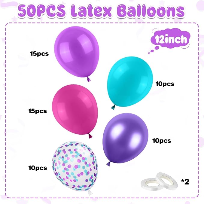Hot Pink Blue Purple Balloons - Image 2