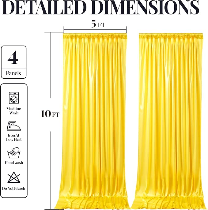 20x10ft Yellow Gold Glitter Backdrop Curtain - Image 9