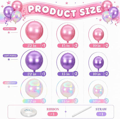 Iridescent Pink Purple Balloons - Image 2