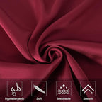 Mulberry Silk Pillowcase for Hair and Skin,Cooling Silk Pillow Case with Hidden Zipper,Allergen Proof Dual Sides Soft Breathable Smooth Silk Pillow Cover for Women (Dark Red, Body)