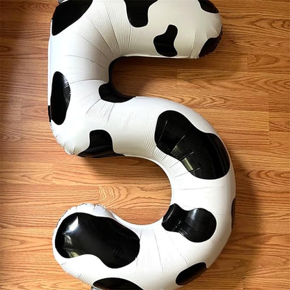 Cow Print Number Balloons 5 for Kids, 40 Inch Foil Large Number 5 Self - Image 5
