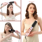 Hair Dryer Brush Blow Dryer Brush in one, Aima Beauty 1.25'' Round Brush Blow Dryer Ionic Hot Air Brush Styler Volumizer with Ceramic Coating & Tufted Bristles for Smooth and Shiny Blowout, Pink