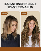 VINBAO Invisi Edge Tape in Human Hair Extensions 45g 20pcs Dark Brown to Caramel Blonde Balayage Seamless Injected Tape Ins Human Hair Extensions 16inch #4/27/4