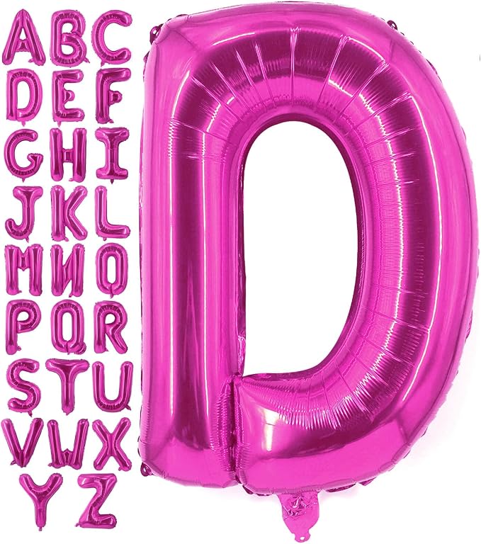 Lovoir 40 Inch Large Hot Pink Letter D Balloons Big Size Jumbo Mylar Foil by Lovoir