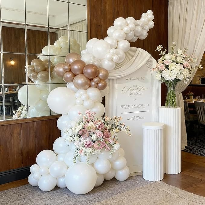 50pcs 12 Inch Pearl White Latex Balloons | Premium Pearl Balloon Kit - Image 3
