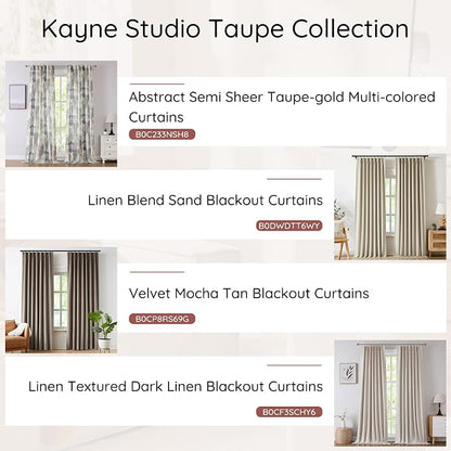 Kayne Studio Blue Brown Boho Geo Rod Pocket Semi Sheer Curtains 63 Inches | - Image 7
