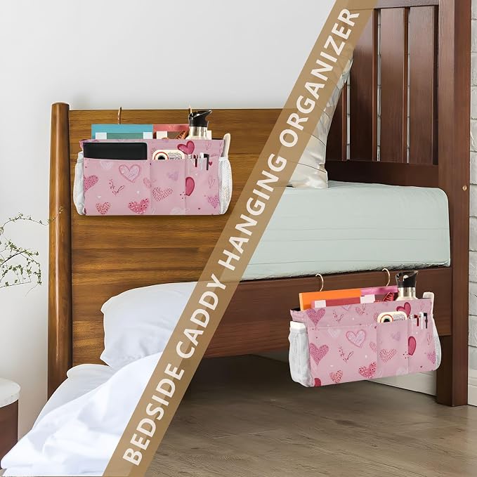 Bedside Caddy Hanging Bunk Bed Caddy Bed Organizer Hanging Pocket - Image 7