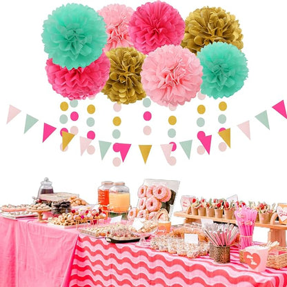 Mint Blush Hot-Pink Gold Party-Decorations - Image 6