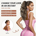 FLUFYMOOZ Ponytail Extension, 18 Inch Claw Clip Ponytail Extension, Wavy Curly Claw Clip in Ponytail Hair Extensions, Natural Fake Ponytail Synthetic Hairpiece for Women (Copper Red)