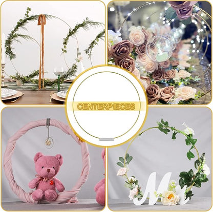 YALLOVE 10 PCS 14 Inch Floral Hoop Table Centerpiece, Flower NOT Included | - Image 7
