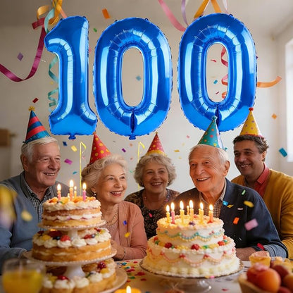 40 Inch Number 100 Balloons for 100th Birthday Party Decorations, 0-100 Dark - Image 2