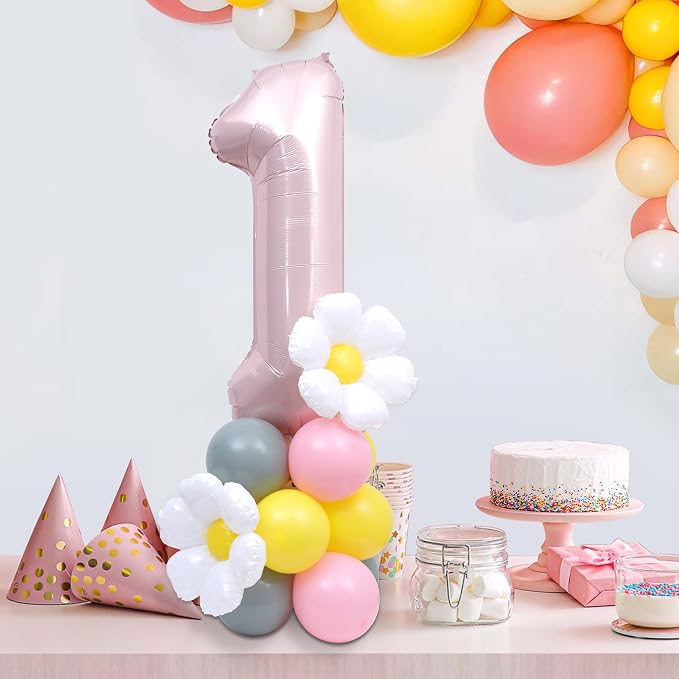 Daisy 1st Birthday Balloon Tower DIY Kit - Image 5
