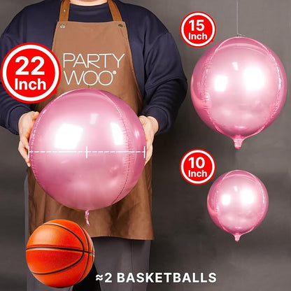 PartyWoo Pearl Large Giant Foil 4D Balloons 20pcs Different Sizes | 22 15 10 - Image 2