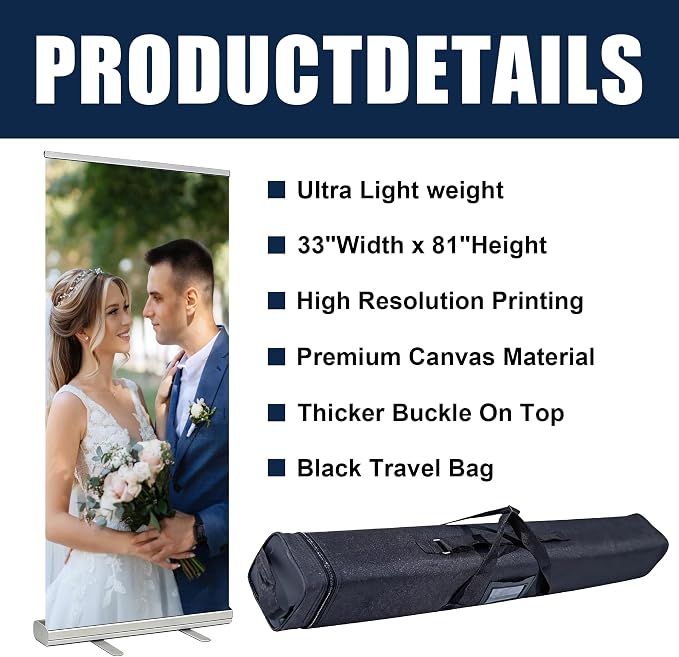 Custom Retractable Banner with Stand, Personalized Roll Up Banner, Full Color - Image 2