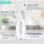 Spray Bottles For Hair, continuous spray bottle (200ml/6.8oz 2Pack) used for hair design, plants, cleaning, hair care and skin care, etc. – empty, reusable.（White）