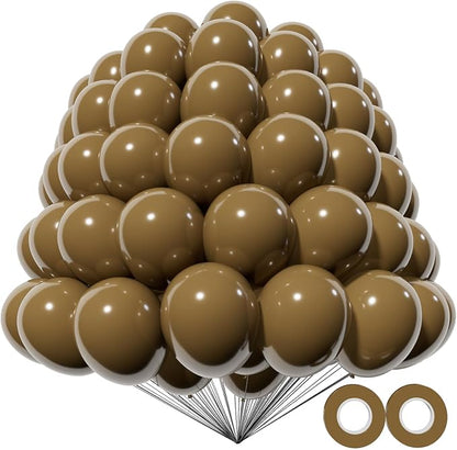 200pcs Brown Balloons 5 Inch, Small Mini Latex Balloons by Kawkalsh