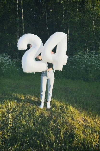 Number Balloons 40 Inch White 3 Balloon - Image 2