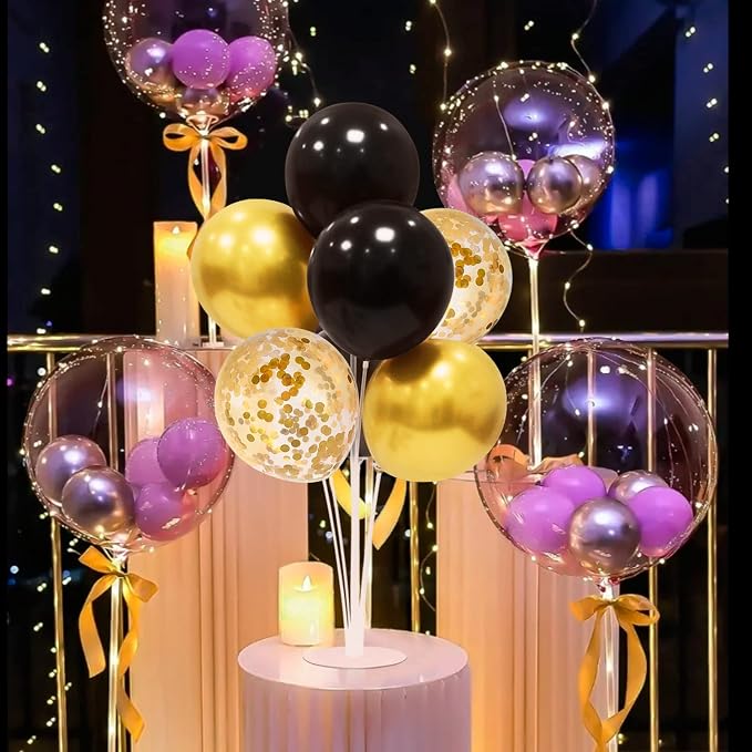 ZJDHPTY 4 Set Black and Gold Balloon Stand Table Centerpieces Party Decor | - Image 5
